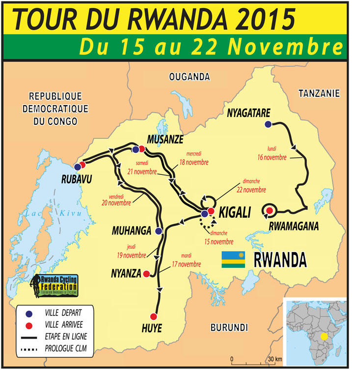 Inzira izanyurwamo muri Tour du Rwanda 2015