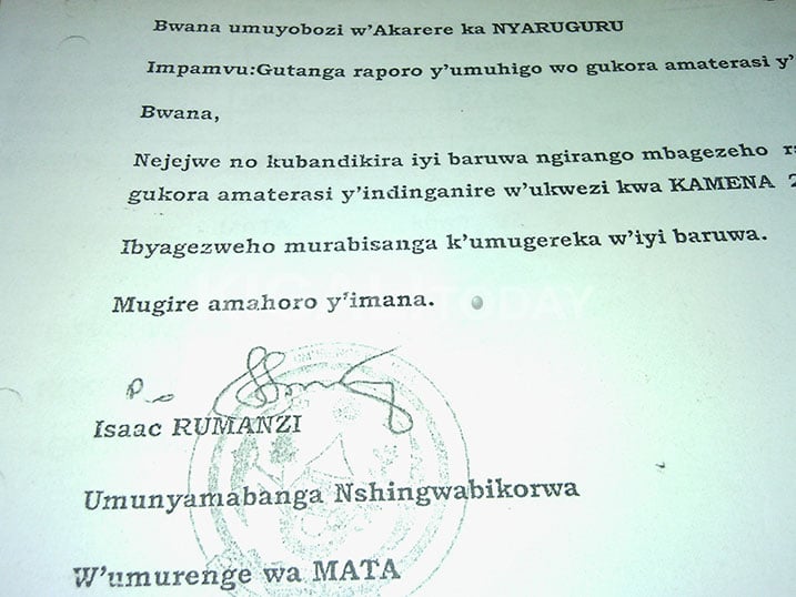 Rumanzi avuga ko atari we wateguye iyi baruwa iherekeza raporo yatanzwe muri Nyakanga 2013 ndetse atari we wayisinye.
