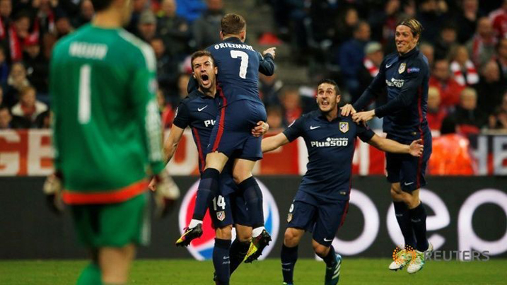 Byari ibyishimo bikomeye ku basore ba Atletico Madrid i Allianz Arena