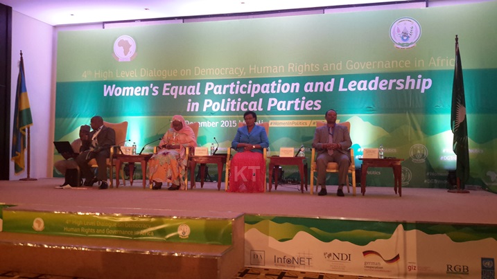 Prof Shyaka Anastase wa RGB (wa mbere iburyo), mu bayoboye inama nyafurika ku miyoborere na demokarasi 