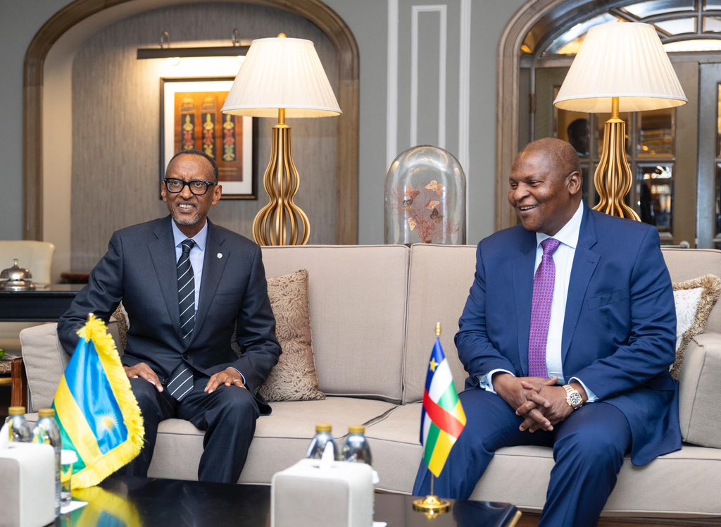 Perezida Kagame kandi yagiranye ibiganiro na mugenzi we wa Santrafurika, Faustin-Archange Touadéra