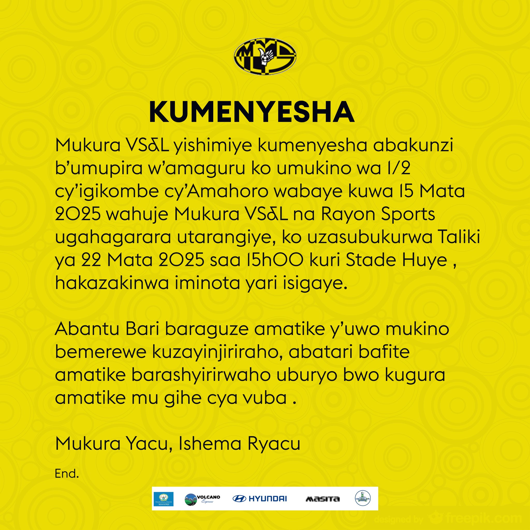 Mukura VS yavuze ko abari baguze amatike umukino usubikwa,bazayinjiriraho ku wa Kabiri 