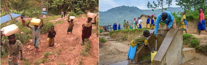 Abaturage bagenda bagezwaho amazi hafi yabo 