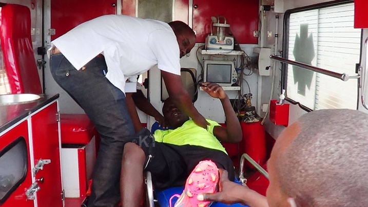 Umuzamu wa AS Muhanga yavunitse mu gice cya mbere ahita ajyanwa kwa muganga byihuse