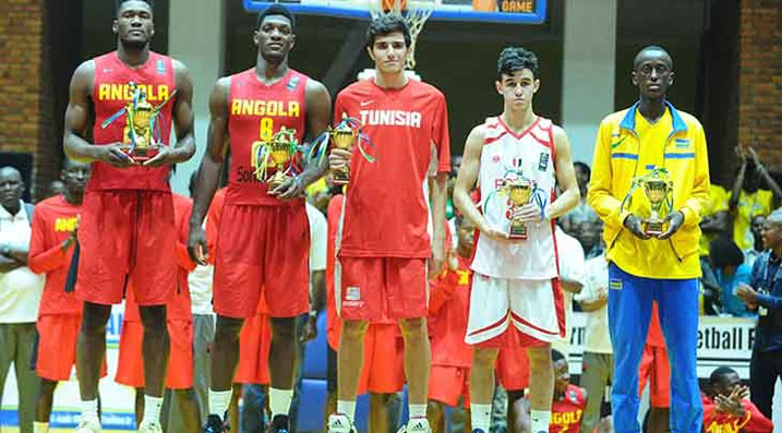 Ikipe y'irushanwa:Uhereye ibumoso, Bruno Fernandes(Angola), Silvio Sousa (Angola),Mohamed Adam Rassil(Tunisia),Tarek Mahmoud Raafat(Egypt) na Sano Gasana(Rwanda)