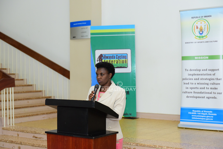 Minisitiri muri Perezidansi Tugireyezu Venantie aha abitabiriye uyu muhango ubutumwa bwa Perezida wa Republika