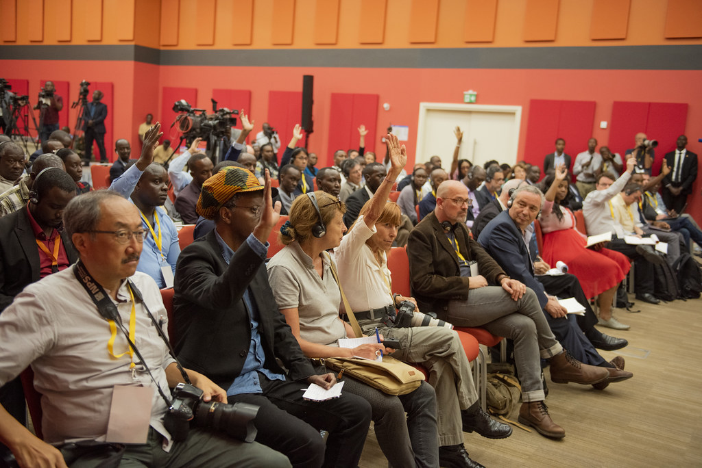 Abanyamakuru biganjemo abakorera ibitangazamakuru mpuzamahanga bitabiriye iki kiganiro ku bwinshi