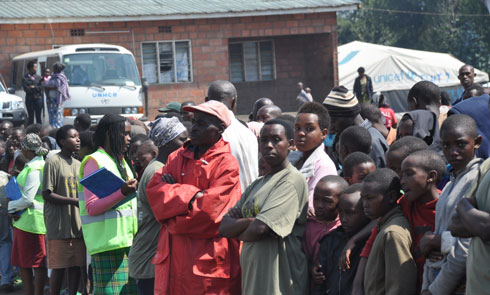 Zimwe mu mpunzi z'Abanyecongo zicumbikiwe mu kambi ya Nkamira.