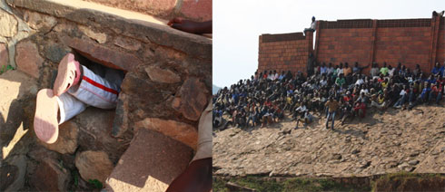 Nubwo bitabiriye ari benshi, hari abafana bagifite ingeso yo gusesera mu myenge y'urugo, abandi bakurira naho abandi bakarebera umupira kure ku nkuta aho batishyura.