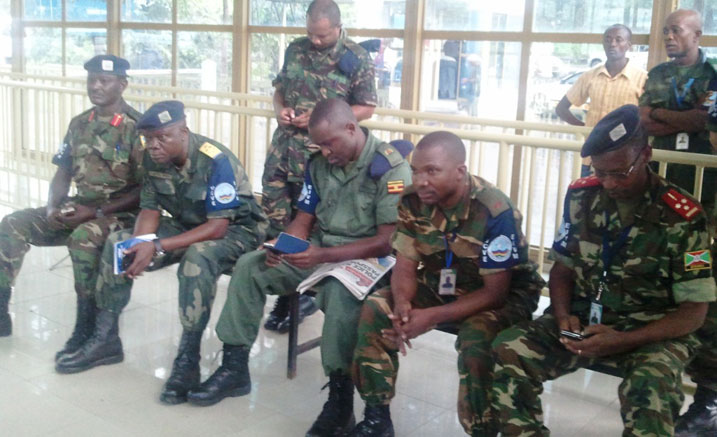 Aba ni bamwe mubasirikare bagize EJVM bari baje mu Rwanda gutwara umusirikare wa Kongo wafatiwe mu Rwanda.