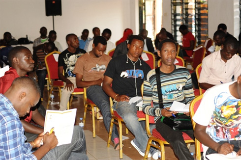 Abanyamakuru munama ya Salax Awards muri Hil Top Hotel.