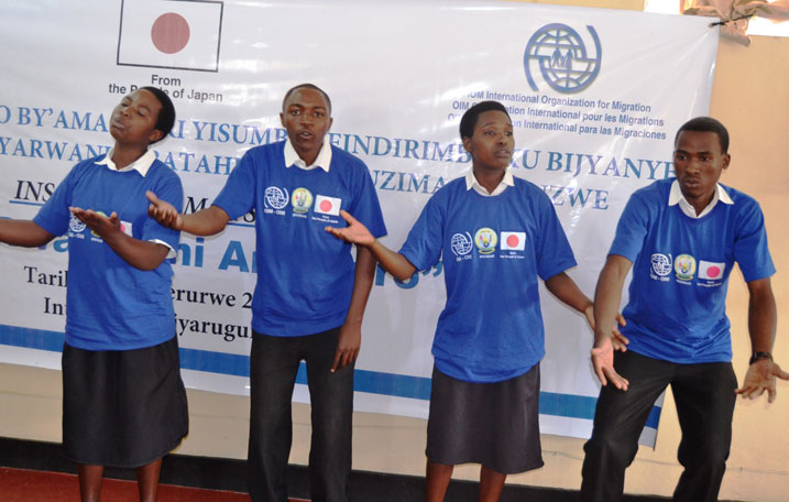 Abanyeshuri bari mu marushanwa mu ndirimbo aho ab'i Burera begukanye umwanya wa mbere.