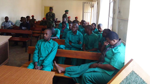 Aba ni bamwe mu baregwa mu rubanza rumwe na Lt Mutabazi