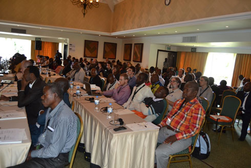 Abashakashatsi ku miterere y'ibirunga n'imitingito bari mu nama ibera Rubavu (foto by Sebuharara).