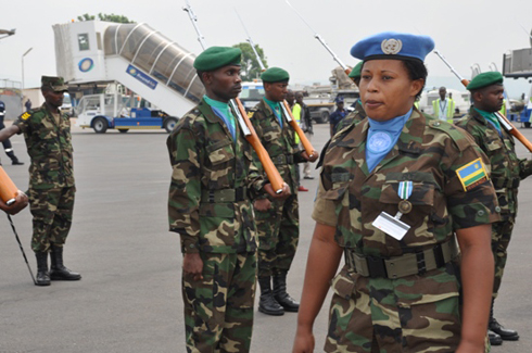 Mu basirikare bavuye mu butumwa bw'amahoro muri Sudani y'Amajyepfo harimo n'ab'igitsina gore.