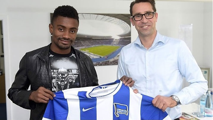 Aha ni Tariki ya 31/08/2014 ubwo Kalou yakirwaga muri Hertha Berlin.