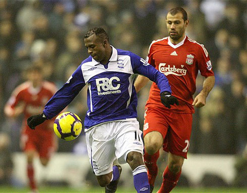 Aha Benitez yakinaga muri Birmingham, yari ahanganye na Mascherano nawe agikina muri Liverpool.