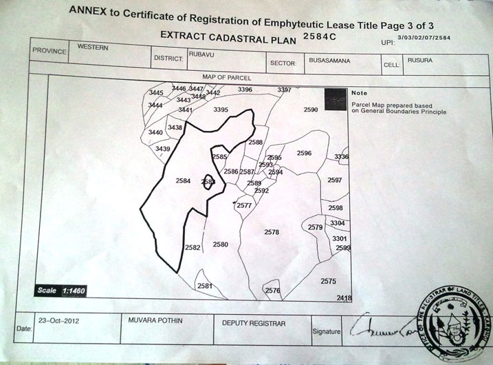 Bimwe mu byangombwa by'ubutaka byo kuri Kanyesheja 2 abaturage batunze.