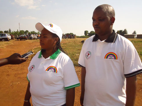 Christine Mukabunani, perezida wa PS Imberakuri hamwe na visi perezida w'iryo shyaka.