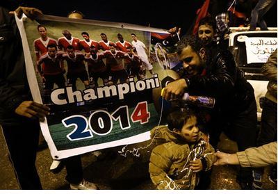 Abanyalibiya bishimira insinzi ya CHAN 2014.