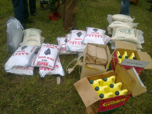 Ibi ni bimwe mu biribwa yatanze.