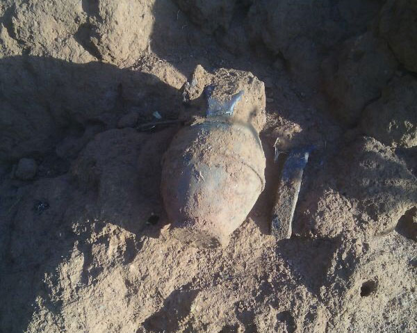 Igisasu cyo mu bwoko bwa gerenade cyatoraguwe aho bacukuraga itaka ryo kubumba amatafari.