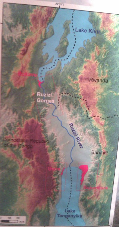 Ikarita igaragaza aho ubushakashatsi bwibanze.