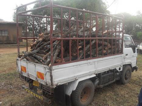 Imodoka ipakiye ibiti by