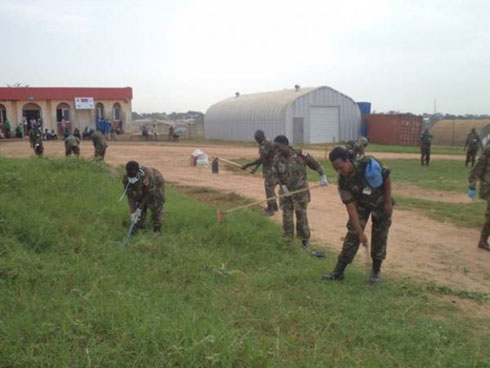 Ingabo z'u Rwanda ziri mu butumwa bw'amahoro hamwe n'iza Sudani mu mujyi wa Juba mu muganda.