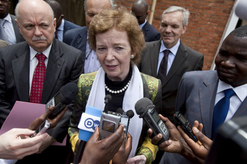 Intumwa ya LONI mu karere, madamu Mary Robinson