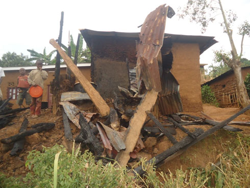 Inzu ya Mukazigama yaraye yibasiwe n'inkongi.