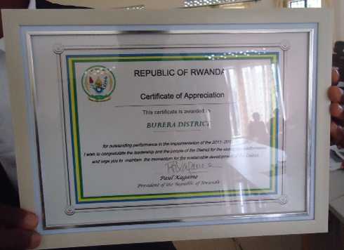 Ishimwe Perezida Kagame yahaye akarere ka Burera.