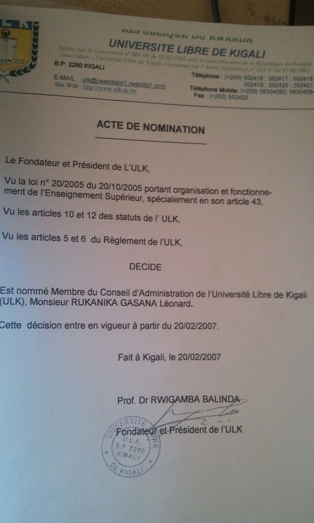 Mu byo abaregwa bagaragaza harimo inyandiko bahawe na Prof Balinda.