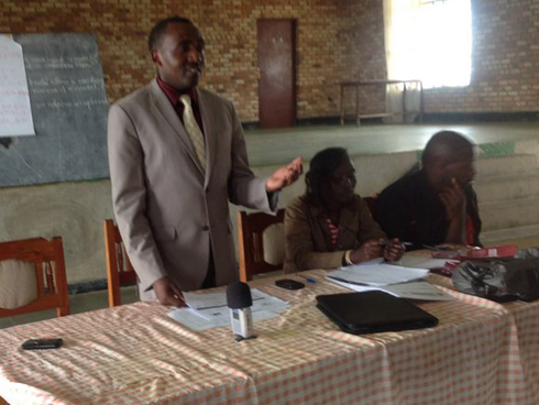 Mugisha Philbert, umuhuzabikorwa wa CNJR mu karere ka Nyamagabe.