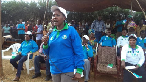 Mukakanyamugenge Jacqueline vice perezida wa PSD mu bikorwa byo kwiyamamaza.