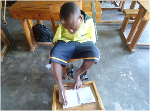 Kwandika akoresha amaguru