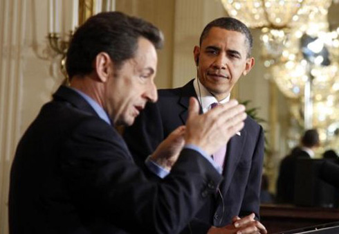 Nocolas Sarkozy aganira na Obama.
