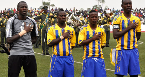 Olivier Karekezi na bagenzi be mu ikipe y'igihugu.