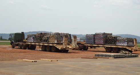 Ingabo z'u Rwanda zajyanye ibikoresho bitandukanye, birimo n'ibyubwubatsi byo gusana ibyangiritse muri CAR.