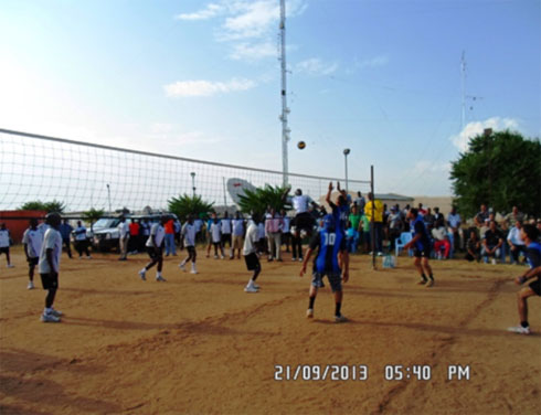 Abasirikare b'u Rwanda bakinnye n'abapolisi bo muri Jordan; U rwanda rwatsinze amaseti atatu ku busa.