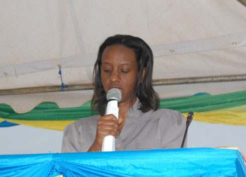 Rica Rwigamba ageza ijambo ku bitabiriye uyu muhango.