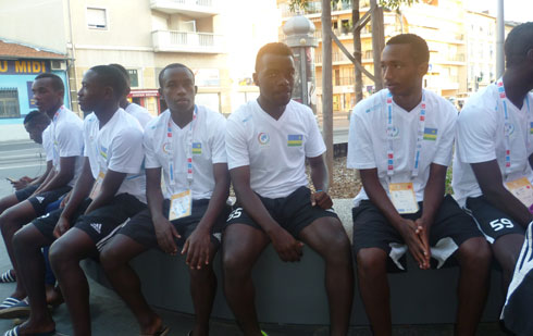 Bamwe mu bakinnyi b'Amavubi U20 i Nice mu Bufaransa