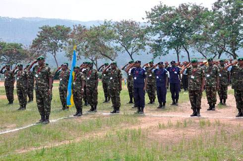 Abanyarwanda bari mu myitozo ya "Ushirikiano Imara 2013".