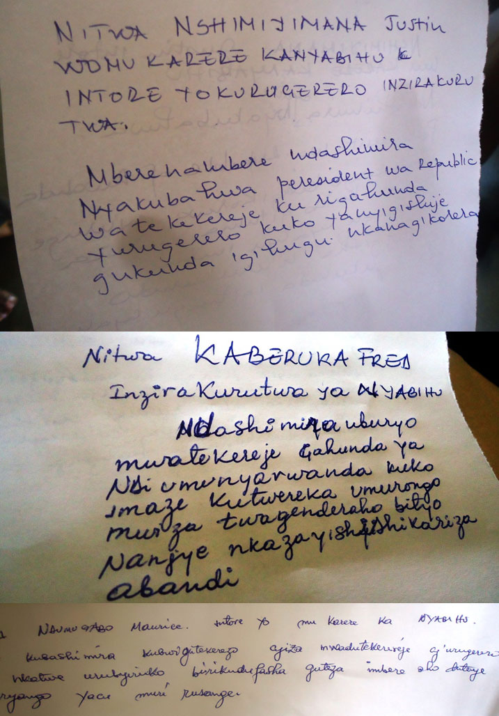 Intore ziri ku rugerero mu karere ka Nyabihu zanditse ubutumwa zageneye Perezida Kagame.