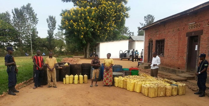 Abafashwe ndetse n'ibyo bafatanywe biri kuri Sitasiyo ya Polisi ya Nyamata.