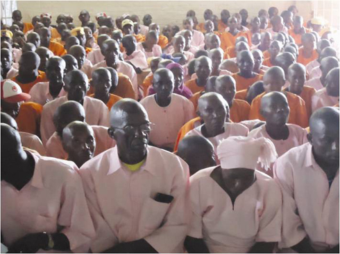 Abagororwa muri gereza ya Muhanga.