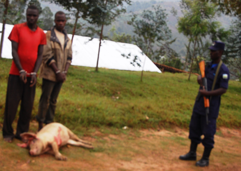 Habiyambere na Maniraho bafatanwe igihanga.