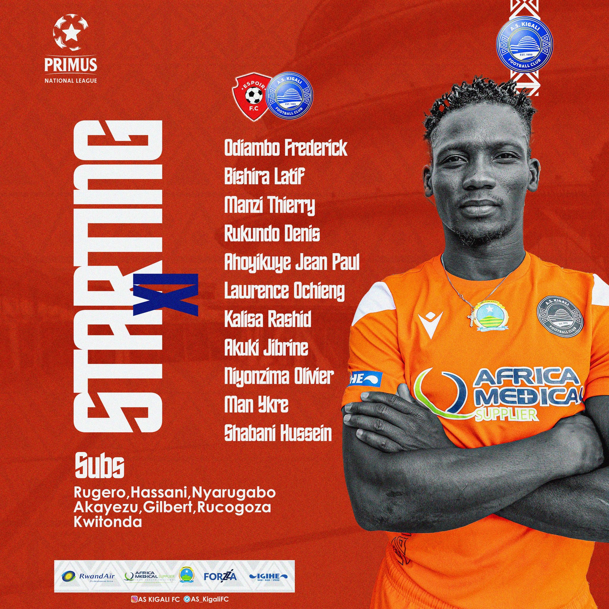 Abakinnyi AS Kigali yakoresheje itsindwa na Espoir FC 1-0