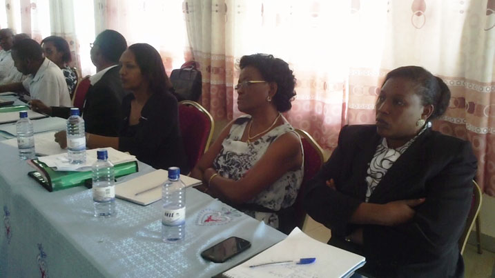 Abakozi ba komisiyo y'igihugu y'uburenganzira bwa muntu bakurikira amahugurwa.