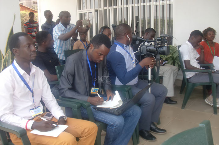 Bamwe mu banyamakuru bari bitabiriye icyo kiganiro.